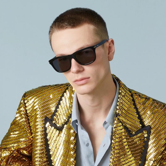 NEW GUCCI GG1444S 001 SQUARE BLACK GREY MEN SUNGLASSES GUCCI - Picture 6 of 12